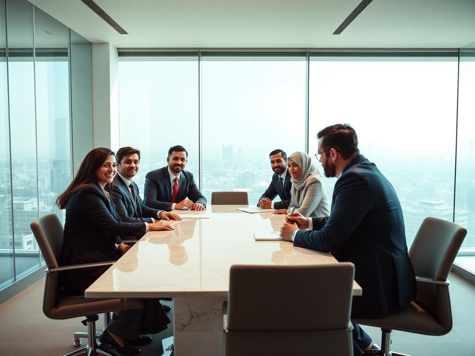 Business meeting in a Riyadh office